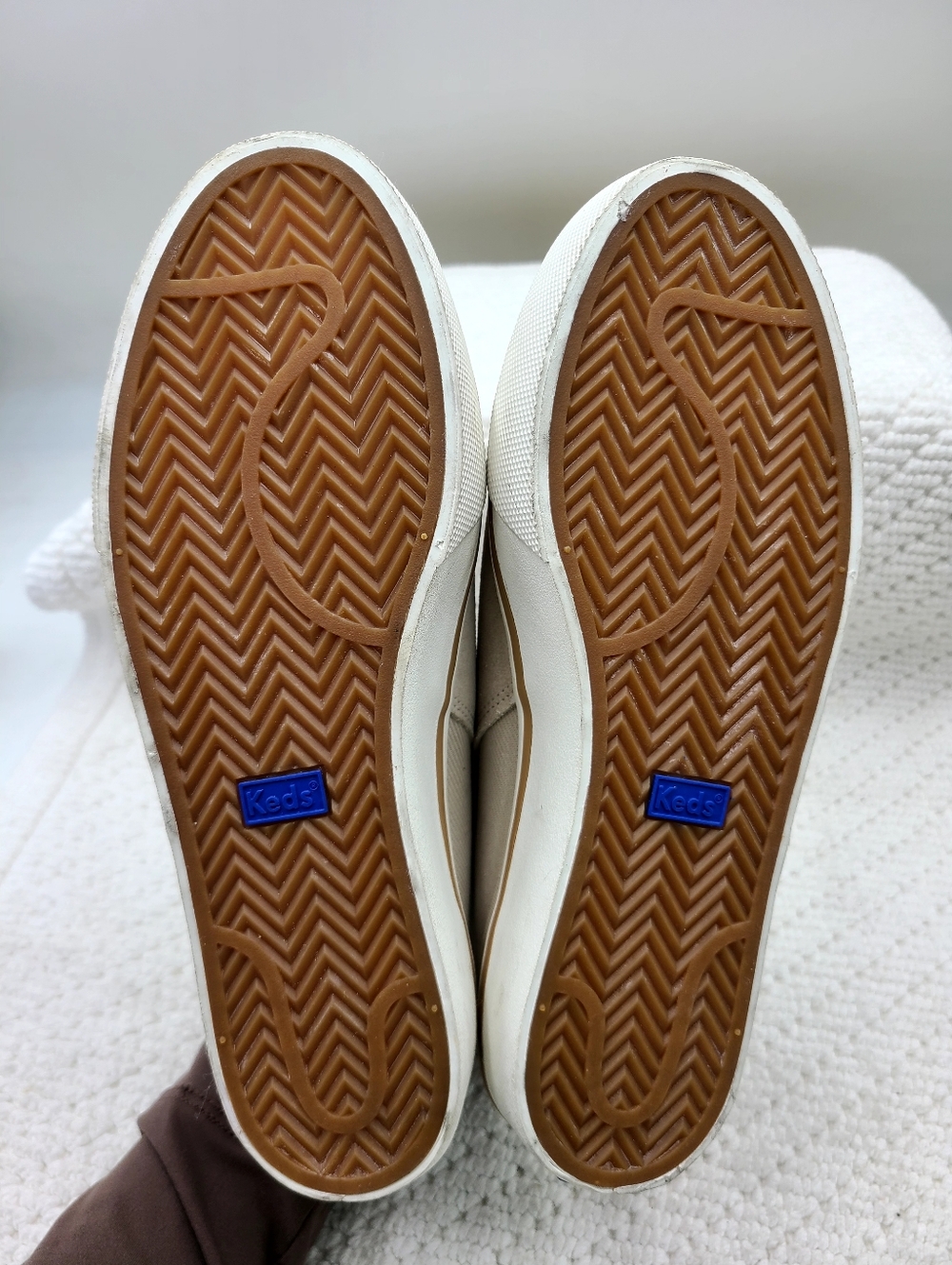 Keds Slip-On Sneakers in Cream and Black - Picture 6 of 7